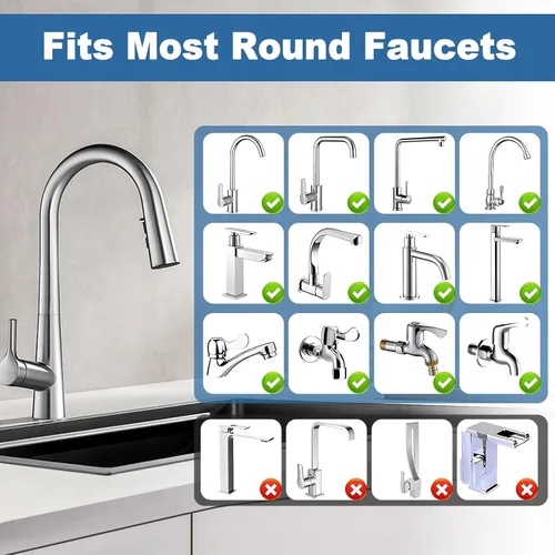 Vista 2 de 23 piezas de filtro de agua para fregadero con juego de elementos filtrantes, filtros de fregadero giratorios 360, eliminan fluoruro, metales