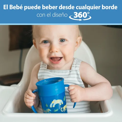 Vista 13 de Dr. Brown's Milestones™ Cheers360™ Taza, azul, de 7 oz (Paquete de 3)