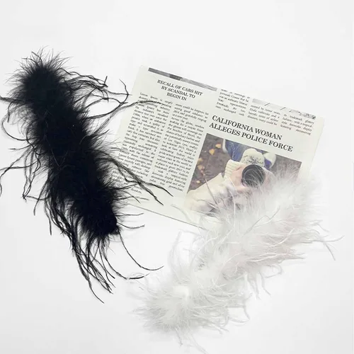 Vista 5 de LELEBEAR Pulseras de plumas a presión, pulsera de plumas a presión, muñeca de plumas, puños de plumas para mujer