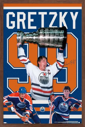 Vista 10 de Trends International Wayne Gretzky - Póster de pared de jersey, 22.4 pulgadas de largo x 14.7 pulgadas, versión enmarcada en madera de granero