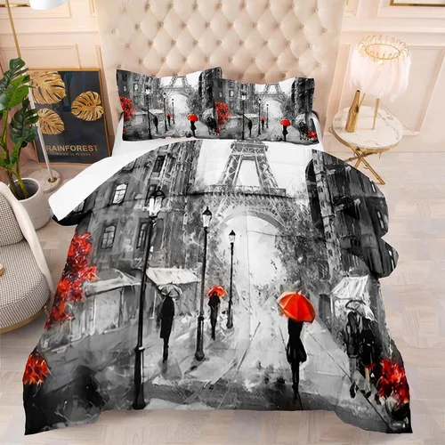 Vista 30 de kxry Lindo juego de edredón de niña negra, juegos de ropa de cama individual de niña afroamericana para niños, bonito edredón de nubes estrelladas