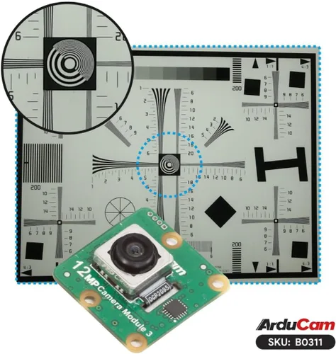 Vista 4 de Arducam Para Raspberry Pi Cámara Módulo 3 Amplio, 120 ° (D) IMX708 Autofocus Pi Cámara V3, 5.9 in 15-22 Pin FFC Cable