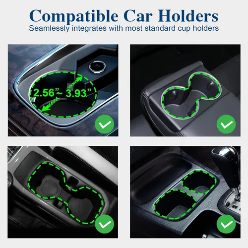 Vista 2 de Expansor de portavasos para automóvil, adaptador extensor de portavasos con brazo expandible y base ajustable, compatible con Yeti Ramblers de 14 a