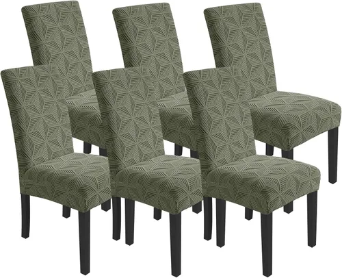 Vista 10 de YEMYHOM Funda elástica para silla con respaldo de 1 pieza con diseño jacquard más reciente, funda para silla con respaldo antideslizante, protector