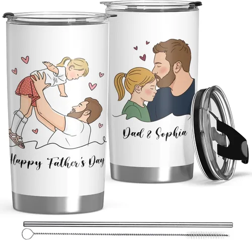 Vista 11 de Vaso personalizado con texto fotográfico, vaso de acero inoxidable con pajilla, taza de café personalizada con foto de viaje, regalo
