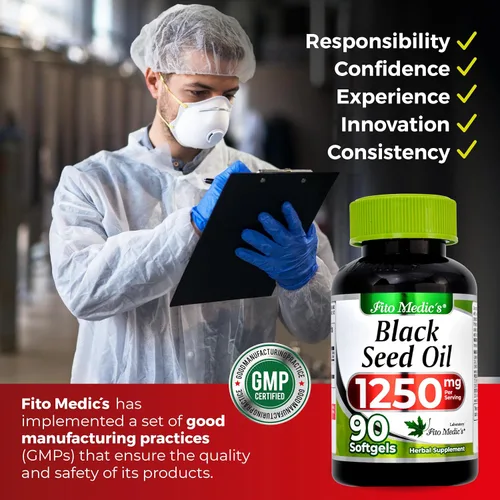Vista 5 de Laboratorio Aceite de semilla negra Cápsulas de aceite de semilla negra 90 cápsulas blandas