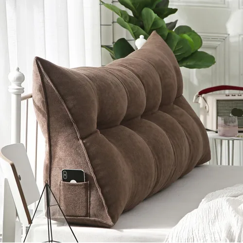 Vista 10 de Almohada triangular para cabecero, almohada de cuña grande lavable para el cuerpo, soporte de posicionamiento del respaldo, almohadas de lectura
