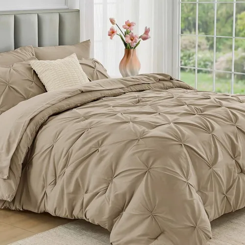 Vista 18 de JOLLYVOGUE Juego de edredón tamaño individual de 5 piezas – Juego de ropa de cama tamaño individual en una bolsa para todas las estaciones