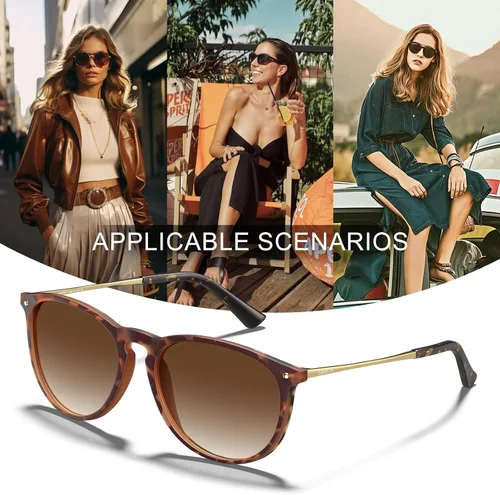 Vista 2 de CARFIA Gafas de sol de moda para mujer, polarizadas, protección UV, estilo clásico retro, CA5100