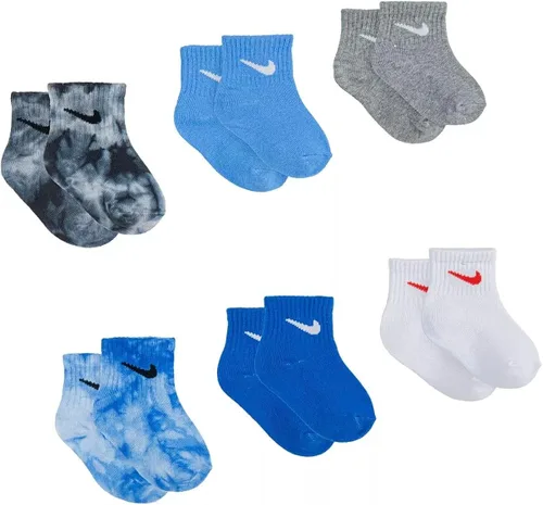 Vista 2 de Nike Calcetines para bebé pequeño, gris, verde, negro, 6 pares, talla 12-24 meses