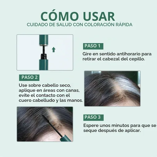 Vista 3 de 2 barras de retoque de cabello castaño temporal, barra de color para el cabello, cobertura de cabello gris, cobertura de cabello blanco, rímel Marrón