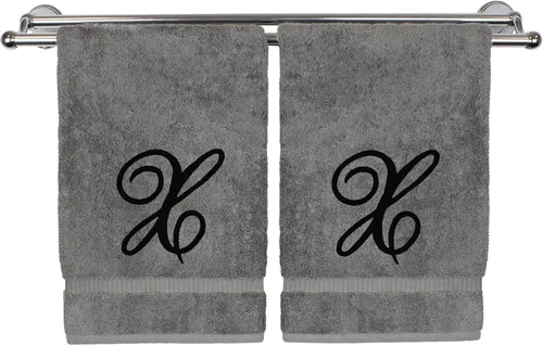 Vista 122 de Toalla de mano con monograma, regalo personalizado, 16 x 30 pulgadas, extra absorbente, 100% algodón turco, acabado de rizo suave, para baño, cocina