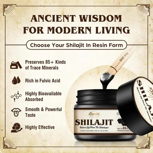 Vista 5 de Shilajit Puro del Himalaya Orgánico Resina de Shilajit - 600mg de Potencia Máxima Resina de Shilajit Natural Orgánica con 85+ Minerales Traza