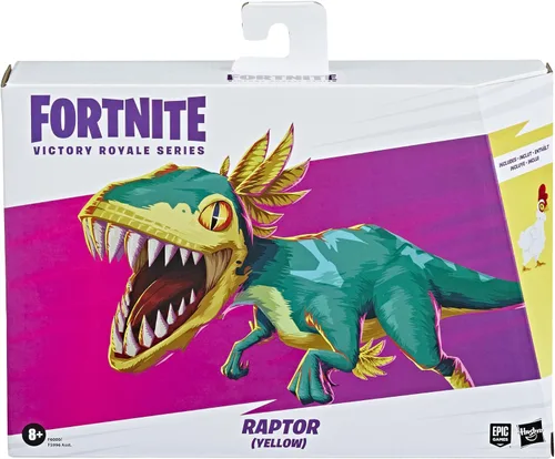 Vista 2 de FORTNITE Victory Royale Series Raptor (amarillo) Figura de acción coleccionable con accesorios, 6 pulgadas