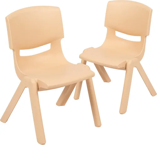 Vista 18 de Flash Furniture - Silla escolar apilable de plástico azul con altura de asiento de 10 1/2 pulgadas