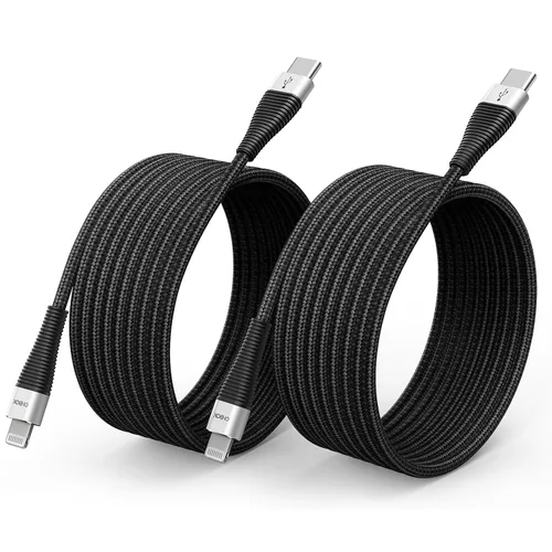 Vista 11 de Cable USB C a Lightning de 6 pies, paquete de 2 [certificado Apple MFi], cable de carga rápida tipo C a cable Lightning para iPhone 14 Pro
