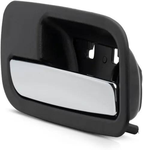 Vista 4 de Para GMC Yukon XL 1500 Manija de puerta interior trasera, bisel negro del lado del conductor con palanca cromada 2007-2014 Recorte: SLE/SLT/Denali
