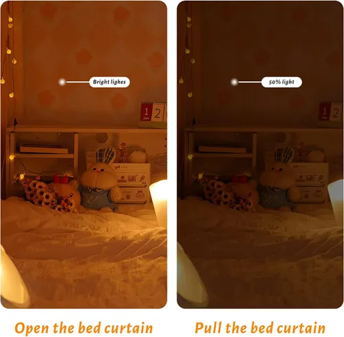 Vista 6 de Cortinas de gasa bonitas genéricas para litera con dosel de cama con encaje, 2 paneles, aguacate