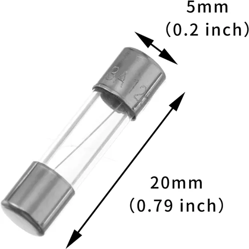 Vista 2 de 20 fusibles de luz de Navidad F5AL 3A 125V/3Amp 125Volt 5X 0.787 in/0.19 x 0.78 pulgadas Fusibles de vidrio de repuesto para exteriores C9 luces