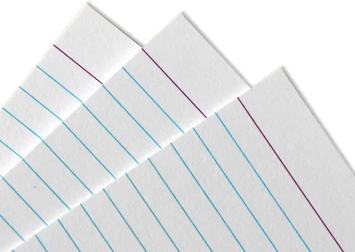Vista 4 de Home Advantage Tarjetas de índice blancas a rayas de doble cara, tarjetas de notas forradas (3-x-5)