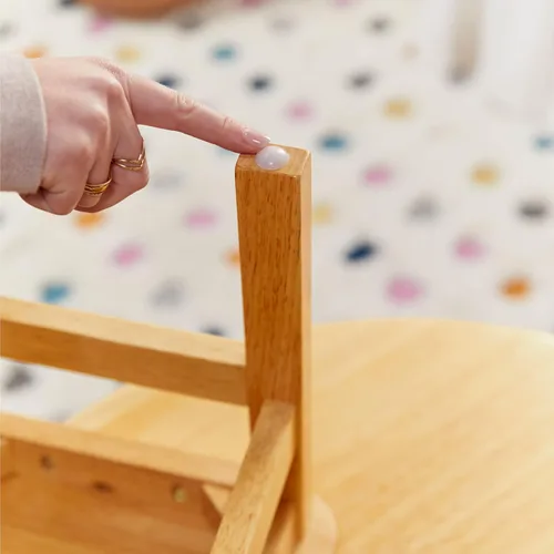 Vista 10 de Silla ECR4Kids montada con espalda escalonada de 3 peldaños, Natural, 2
