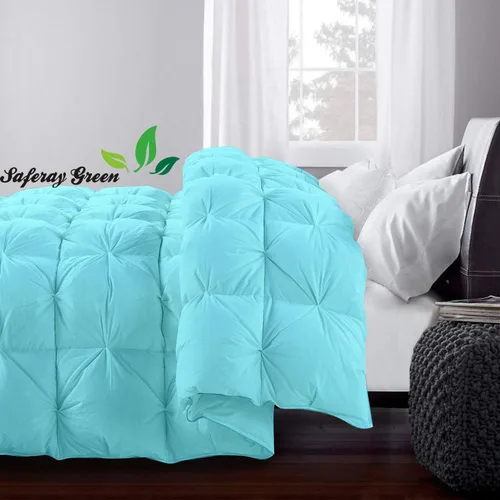 Vista 3 de Lujoso y lujoso para todas las estaciones, 100% algodón orgánico, tamaño individual XL, 68 x 92 pulgadas, edredón plisado de 3 piezas con 4 pestañas