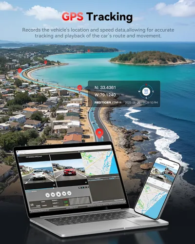 Vista 5 de REDTIGER Dash Cam 4K frontal y 1080P trasero, sensor STARVIS 2, WiFi de 5.8 GHz (20 MB/s), GPS, WDR y visión nocturna HDR, gran angular de 170°