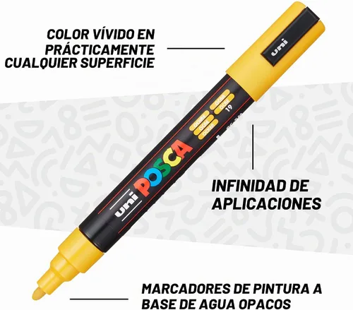 Vista 5 de POSCA® Kit de lienzo de pintura por número con 8 marcadores de pintura PC Boho