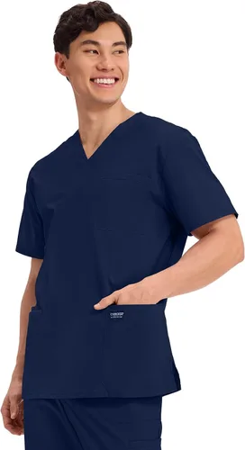Vista 35 de Cherokee WW Professionals WW695 - Camisa de uniforme sanitario para hombre, con cuello en V