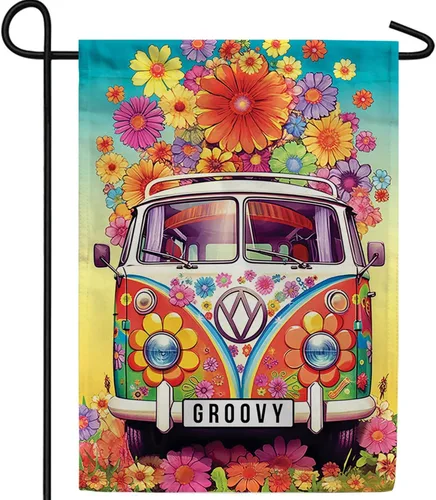 Vista 8 de A Little Rain Gnome Umbrella Garden Flag 12.5" x 18" Double Sided