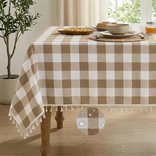 Vista 12 de Deep Dream Mantel rectangular para mesa, manteles rústicos impermeables de algodón y lino, manteles de estilo granja sin arrugas para fiestas