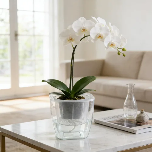 Vista 5 de Paquete de 3 macetas transparentes de riego automático de 7 pulgadas para plantas de interior, macetas grandes de violeta africana, macetas