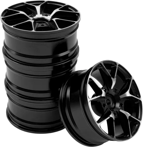 Vista 6 de ShareGoo - Llantas de metal – Bujes hexagonales de 0.472 in, llantas de rueda RC Drift On-Road Racing Touring 1/10, compatibles con HSP, Tamiya