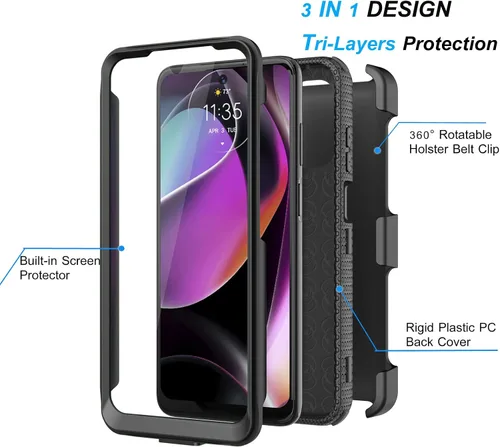Vista 8 de Njjex Funda para Moto G 5G 2022, para Motorola G 5G 2022, funda de teléfono [Nbeck] a prueba de golpes resistente con protector de pantalla