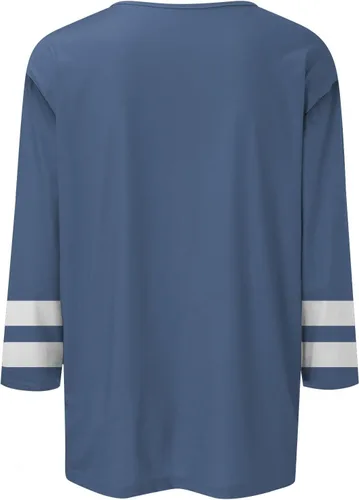 Vista 4 de Camisa de Navidad de talla grande, blusa casual de manga tres cuartos con estampado de cuello redondo