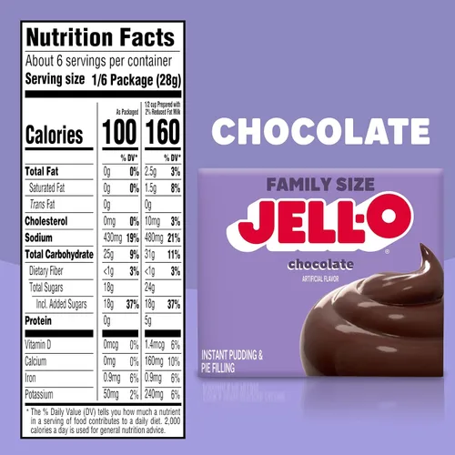 Vista 4 de Jell-O pudín instantáneo y relleno para pastel, sabor Chocolate, 5.9 oz