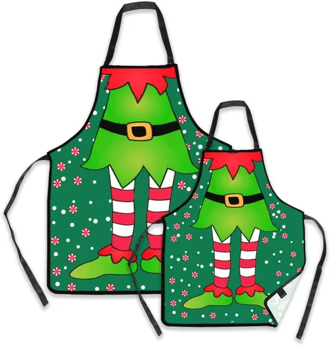 Vista 14 de Remimi Juego de 2 delantales de Navidad, impermeables, delantales de chef de cocina a juego para padres e hijos
