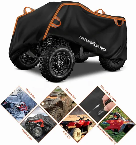 Vista 7 de NEVERLAND Funda impermeable para cuatrimoto de 4 ruedas con hebilla, a prueba de polvo, anti rayos UV, resistente al viento, para todo
