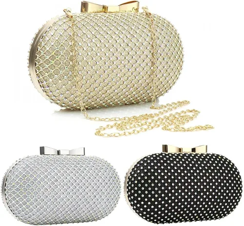 Vista 8 de Bolso cruzado con asa superior para mujer, bolso de noche con cuentas brillantes, bolso de mano para fiesta, graduación, boda, cóctel