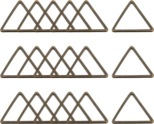 Vista 11 de MECCANIXITY Aro de abalorios triangulares, triángulo con marco hueco, anillo de enlace geométrico para hacer joyas
