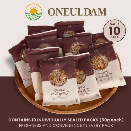 Vista 5 de ONEULDAM Corteza asada coreana de cinco granos (Nurungji) – Bocadillo multigrano saludable de primera calidad, sin aditivos, sin azúcar, cobertura