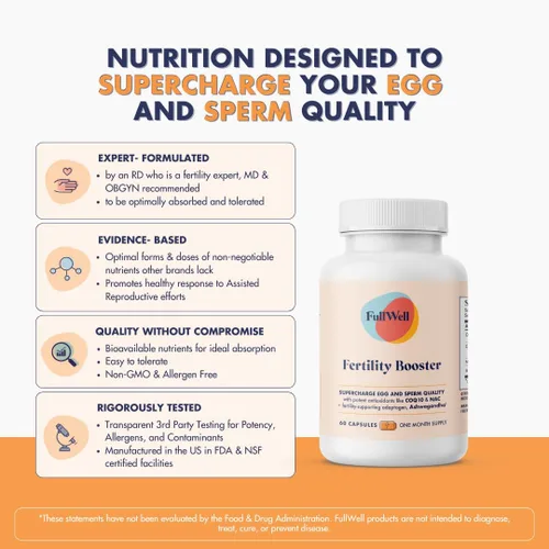 Vista 2 de FullWell Potenciador de fertilidad para hombres y mujeres Apoyo de concepción para una calidad saludable de óvulos, motilidad y fuerza
