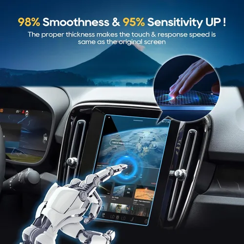 Vista 4 de Protector de pantalla de coche para accesorios Volvo 2016-2025 XC90/XC60/XC40/S90/S60/V90/V60 de 8.7 pulgadas + pantalla táctil AC con control