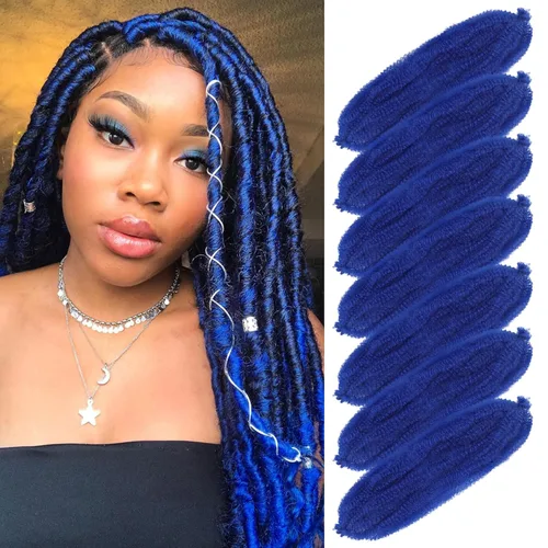Vista 22 de Cabello para Trenzas Marley Twist de 10 pulgadas Negro 3 Paquetes Cabello Afro Twist Elástico Preseparado para Locs Suaves Cabello Spring Twist