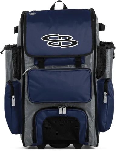 Vista 90 de Boombah Rolling Superpack - Bolsa para equipo de béisbol/sóftbol, varios colores, mango telescópico y capacidad para 4 murciélagos, versión
