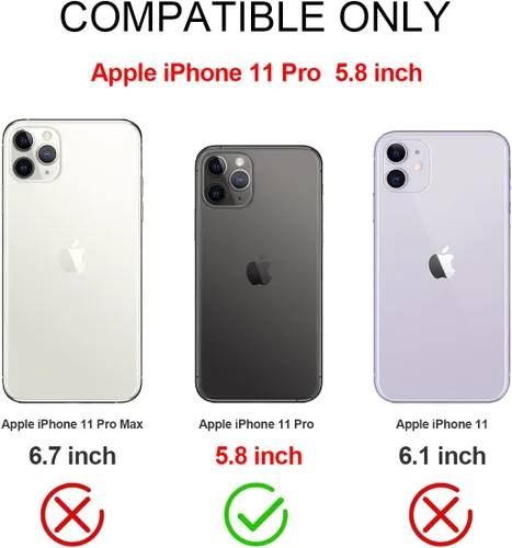 Vista 7 de I-HONVA Funda para iPhone 11 Pro a prueba de golpes, a prueba de polvo y caídas, 3 capas de protección de cuerpo completo sin protector de pantalla