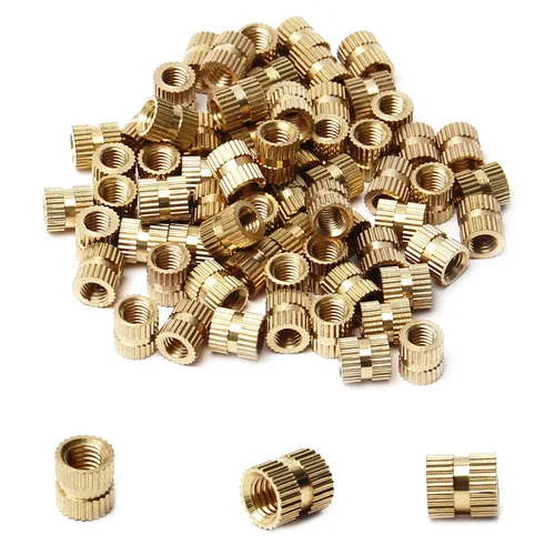Vista 37 de Tuercas moleteadas de rosca hembra M2x3mm OD Tuercas de inserción roscadas de latón Tuercas de incrustación hidráulicas soldadas juntas Kit surtido