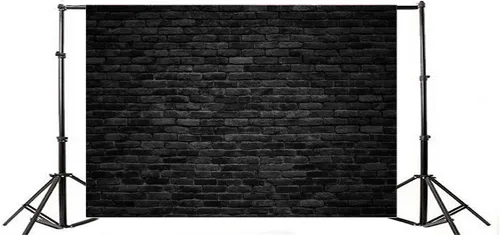 Vista 2 de Yeele Telón de fondo retro de pared de ladrillo negro de 10 x 6.5 pies, tela de vinilo con revestimiento de pintura vintage, fondo de fotografía