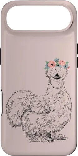Vista 27 de Silkie Chicken with Floral Headband Farm Animal Funda para iPhone 17