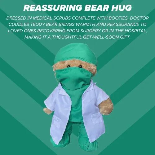 Vista 4 de ZZZ Bears Doctor Cuddles Teddy Bear, regalo para niños y adultos en el hospital, estudiantes de medicina y héroes de la salud, oso Get-Well-Soon